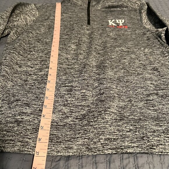 Sport Tek Size Small Heather Grey Fleece Kappa Psi Half Zip Jacket - Picture 6 of 6